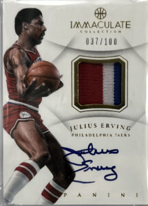 2012 PANINI IMMACULATE #AP JE JULIUS ERVING PATCH AUTO